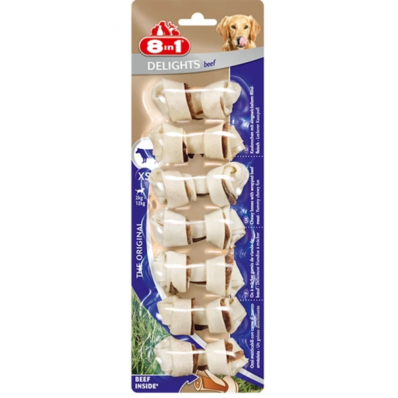 Κόκκαλο 8 In 1 Delights Bone Μοσχάρι Xsmall 7pcs Σκύλοι