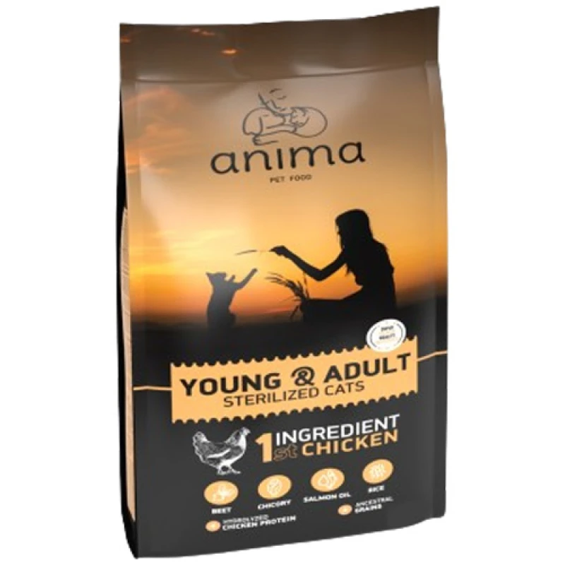 Anima Young & Adult Cats Sterilized Chicken 10kg Γάτες