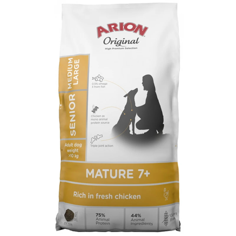 Arion Original Mature 7+ Senior Medium-Large Κοτόπουλο 12kg Σκύλοι