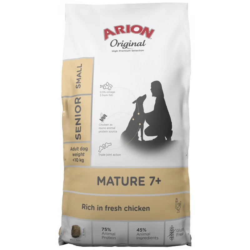 Arion Original Mature 7+ Senior Small Κοτόπουλο 7kg Σκύλοι