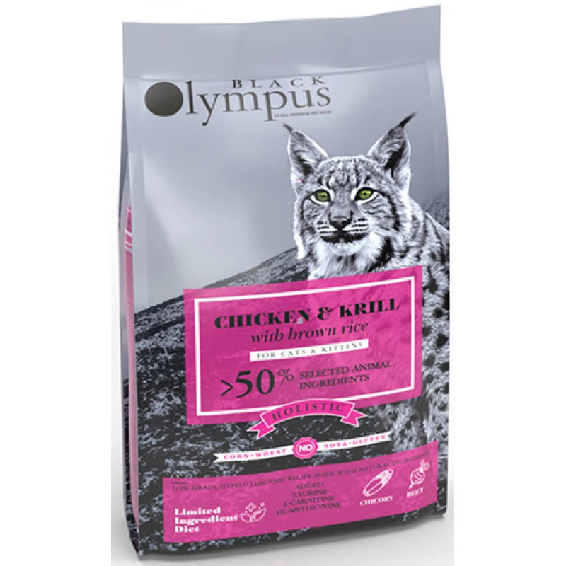 Black Olympus Low Grain Cat & Kitten Chicken & Krill 8kg Γάτες