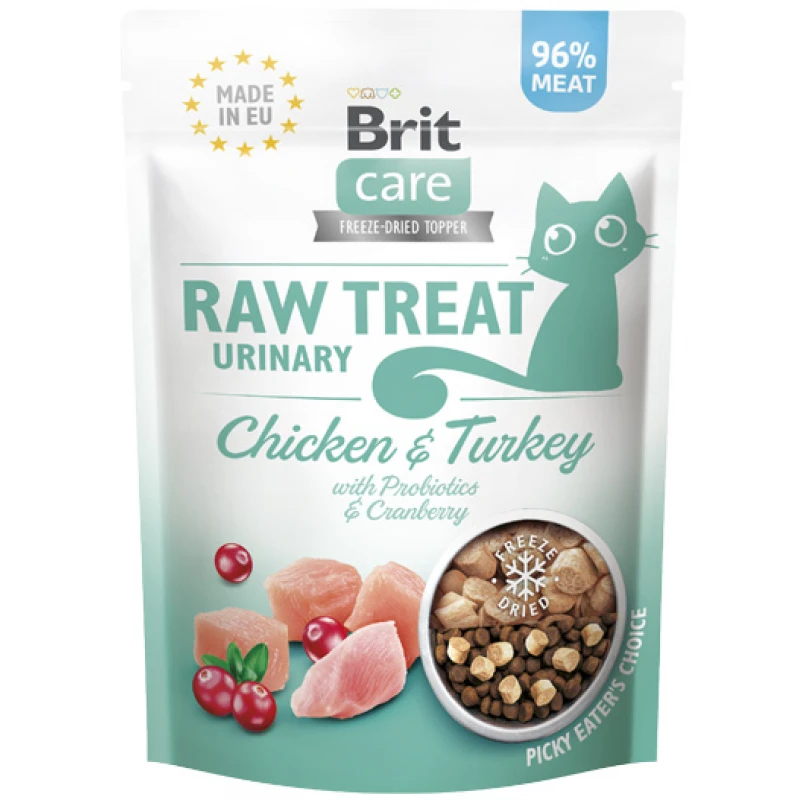 Λιχουδιές Γάτας Brit Care Cat Raw Treat Urinary Chicken & Turkey 40gr Γάτες