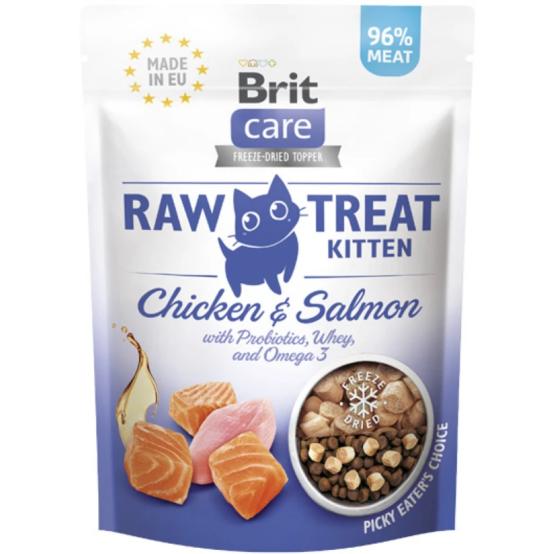 Λιχουδιές Γάτας Brit Care Raw Treat Kitten Chicken & Salmon 40gr Γάτες