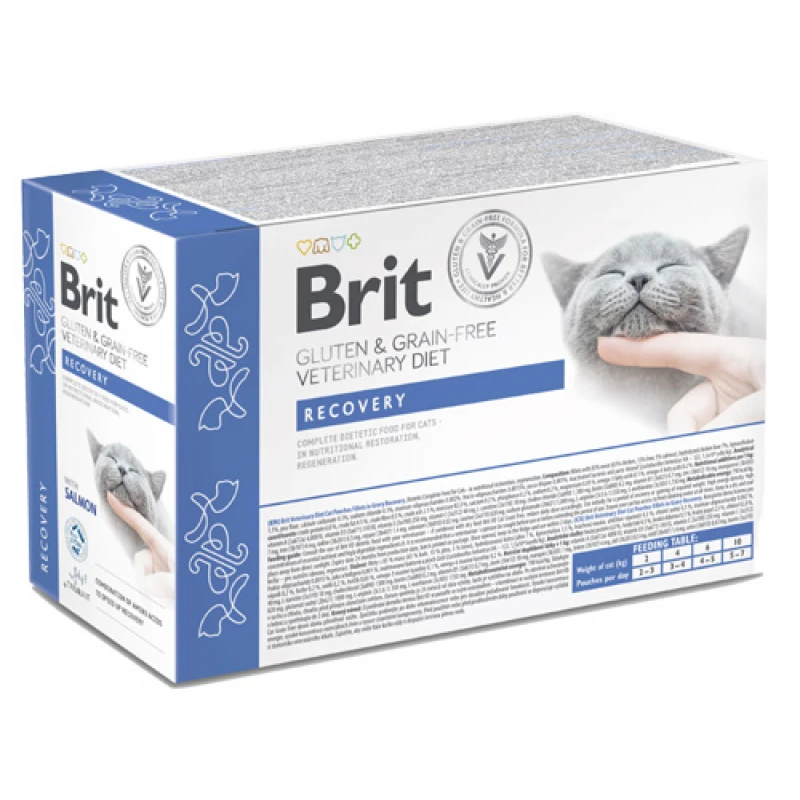 Brit VD Grain Free Cat Fillets in Gravy Recovery Φακελάκια 12x85gr Γάτες