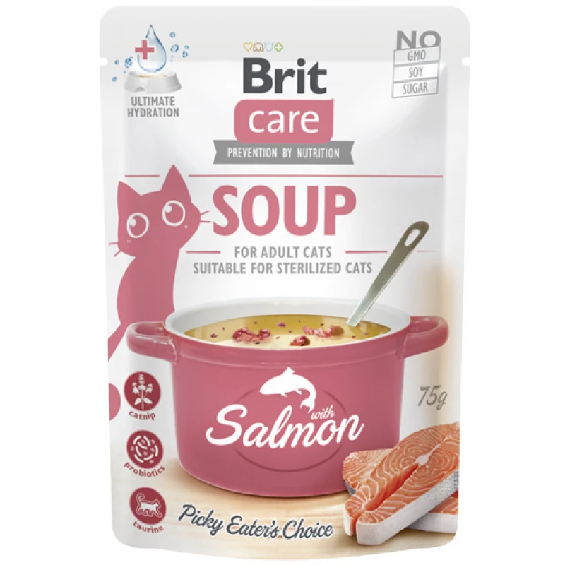 Brit Care Cat Soup with Salmon 75gr Γάτες