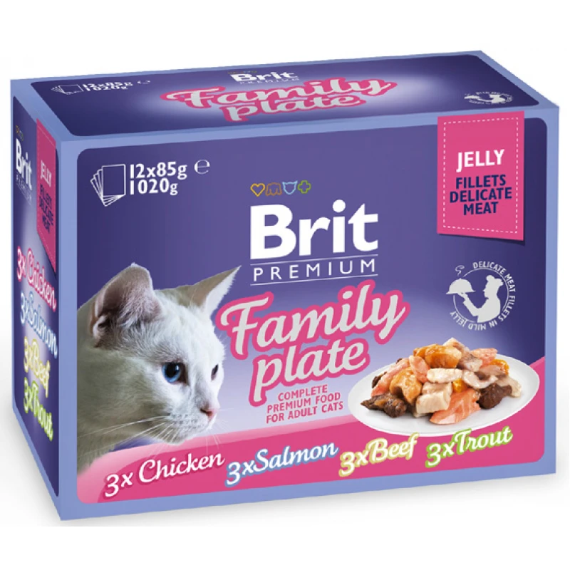 Brit Premium Cat Adult Jelly Family Φακελάκια 12x85gr Γάτες