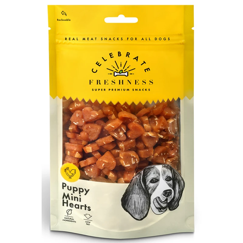 Λιχουδιές Celebrate Freshness Puppy Mini Hearts 100gr με Κοτόπουλο Σκύλοι