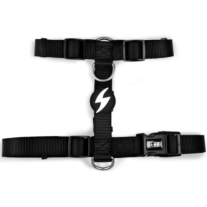 Σαμαράκι Σκύλου Dashi Solid Black Back Harness Medium 2x42-69cm Σκύλοι