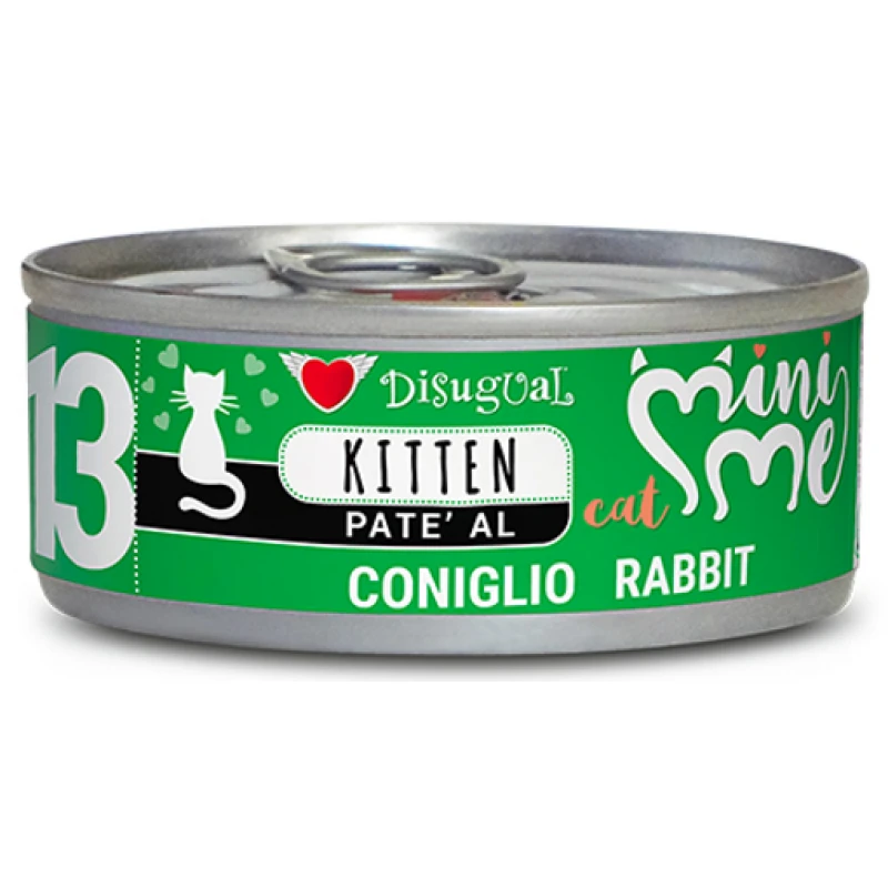 Υγρή τροφή Γάτας Disugual Mini Me Cat - KITTEN 13 Pate Με Κουνέλι 12x85gr 12Τμχ ΓΑΤΕΣ