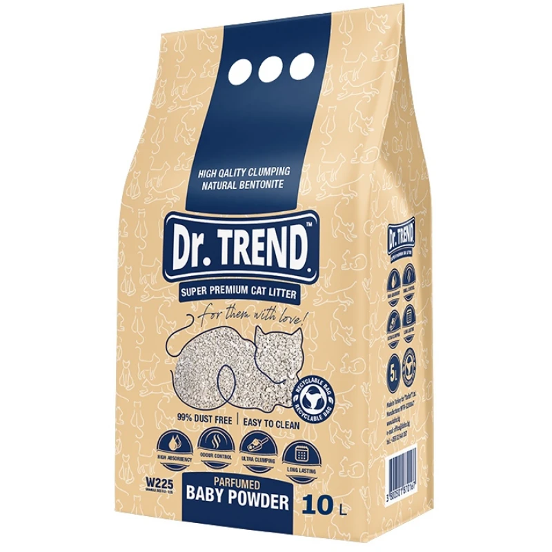 Άμμος για Γάτες Dr Trend Baby Powder 10lt Γάτες