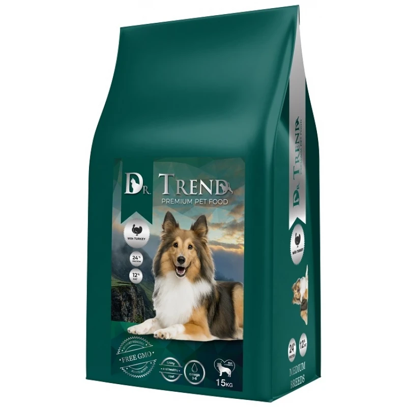 Ξηρά Τροφή Σκύλου Dr Trend Dog Adult Medium Breed Turkey 15kg Σκύλοι