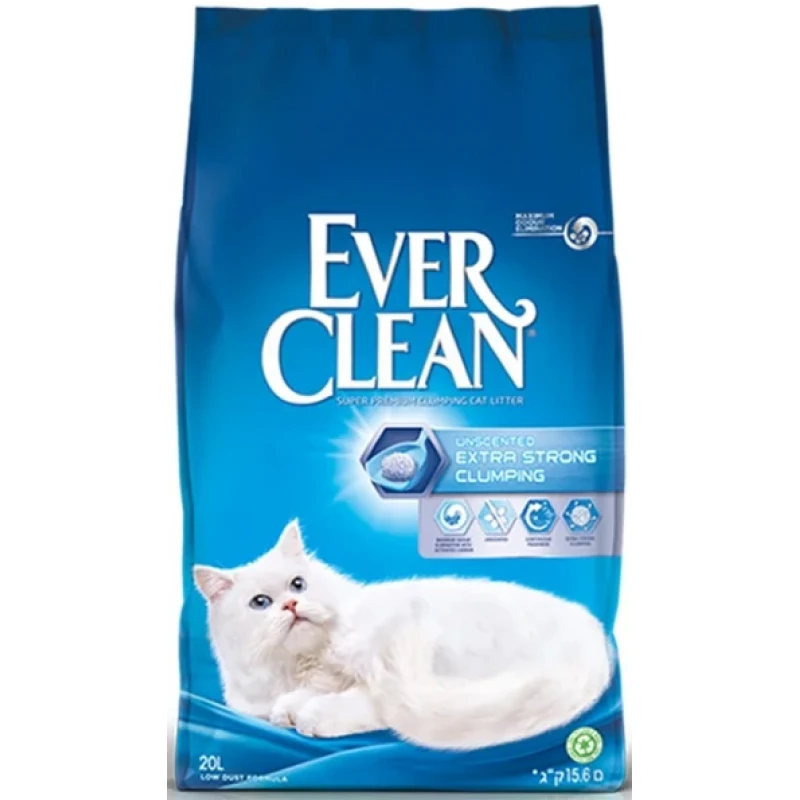 Everclean Άμμος για Γάτες Extra Strong Clumping Unscented 20lt Γάτες