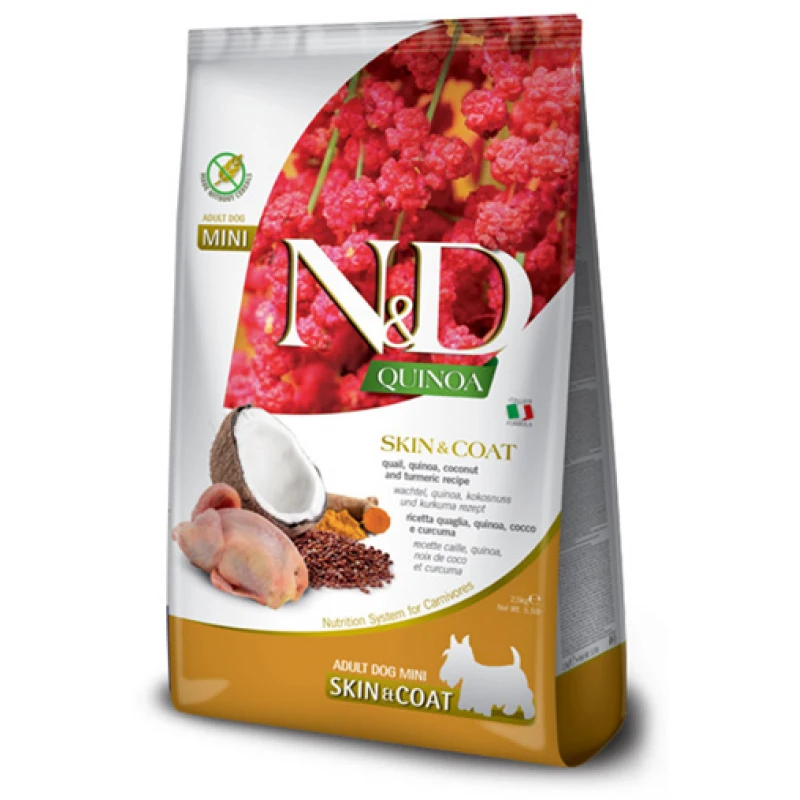 N&D Quinoa Skin & Coat Quail Adult Mini 7kg Σκύλοι