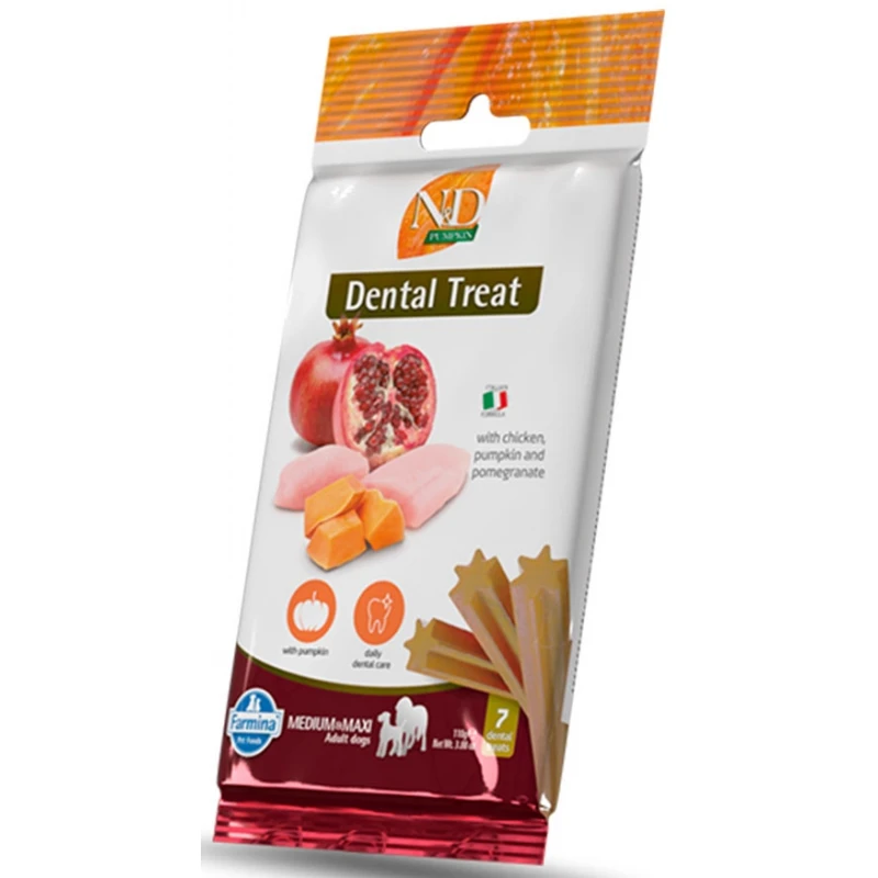 Dental Treat N&D Dog Pumpkin Chicken & Pomegranate Adult Medium and Maxi 110gr 7 Sticks Σκύλοι