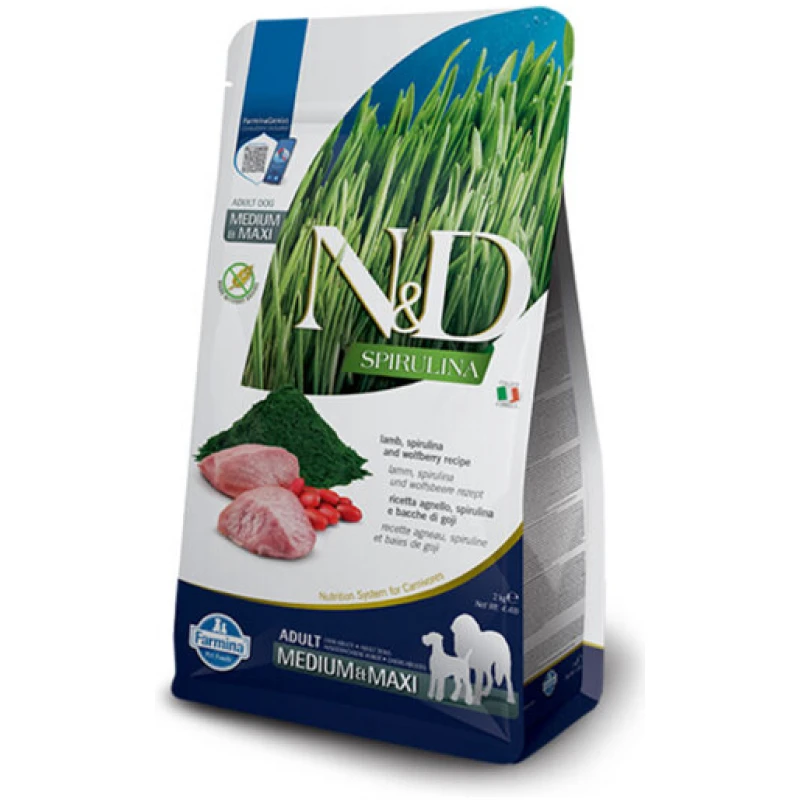 N&D Grain Free Spirulina Lamb & Wolfberry Αdult Μedium & Μaxi 2kg Σκύλοι