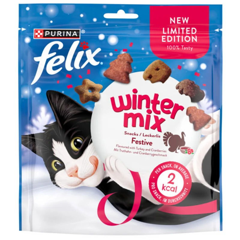 Felix Party Mix Winter 200gr με Γαλοπούλα και Κράνμπερι Γάτες