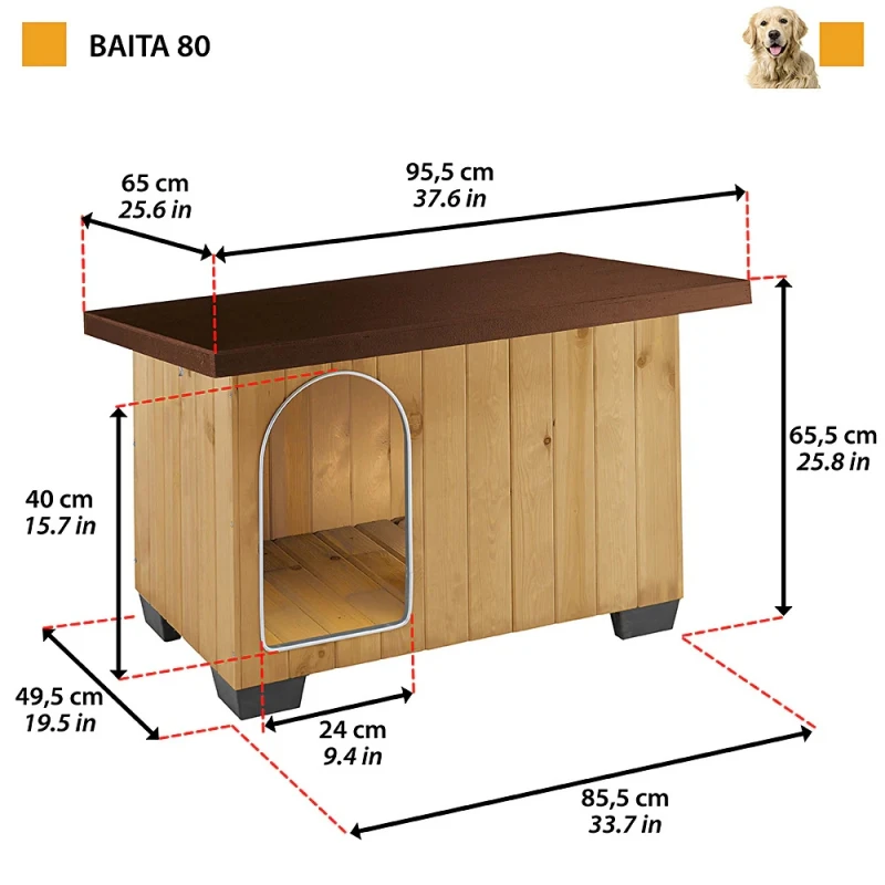 Ferplast Σπίτι Σκύλου Baita 80 (102x70x65,5h cm) ΣΚΥΛΟΙ