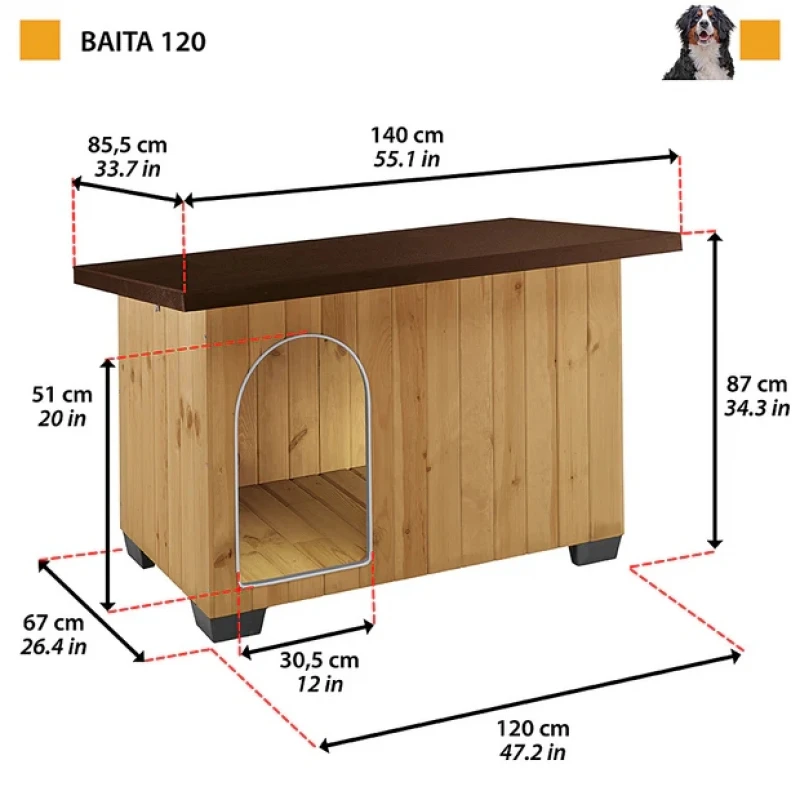 Ferplast Σπίτι Σκύλου Baita 120 (141x86,5x87h cm) ΣΠΙΤΑΚΙΑ ΣΚΥΛΟΥ