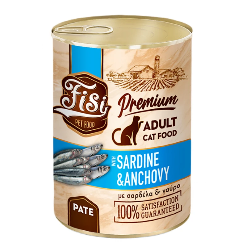 Fisi Cat Adult Γαύρος και Σαρδέλα Pate 400gr Γάτες