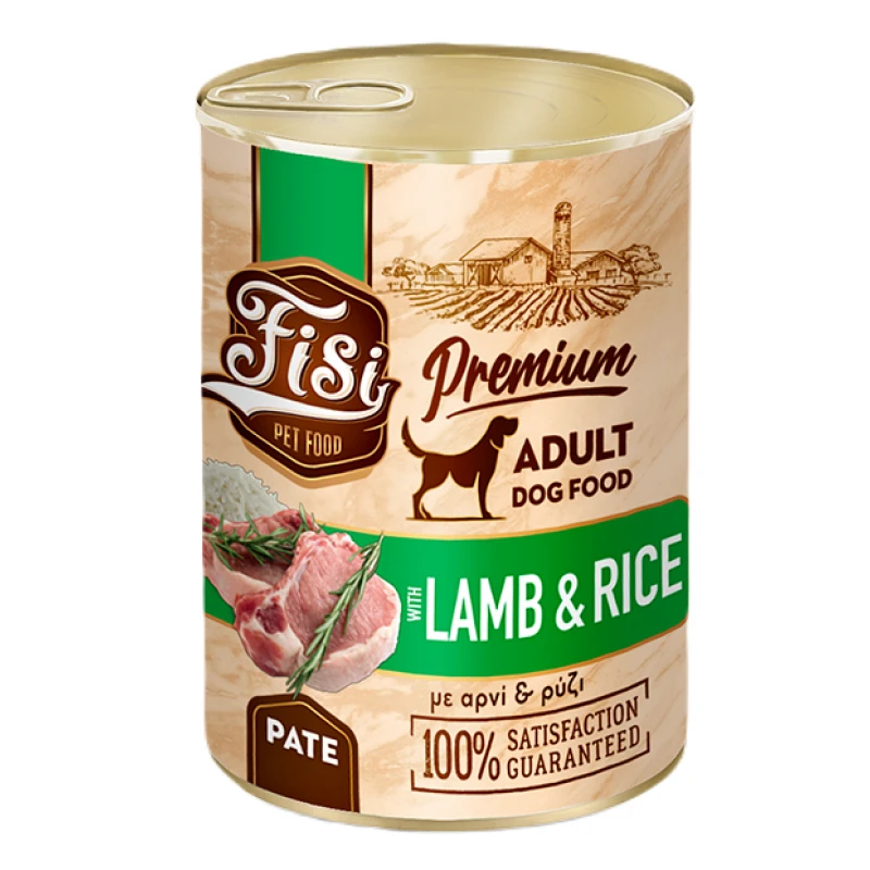 Υγρή Τροφή Σκύλου Fisi Dog Adult Lamb and Rice Pate 400gr Σκύλοι