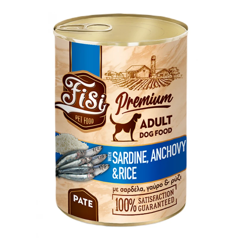 Υγρή Τροφή Σκύλου Fisi Dog Adult Sardine Anchovy and Rice Pate 400gr Σκύλοι