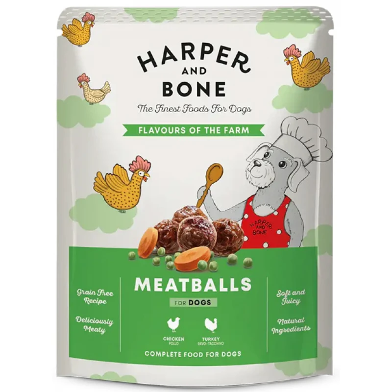 Υγρή Τροφή Σκύλου Harper & Bone Meatballs Flavours of the Farm 300gr Σκύλοι