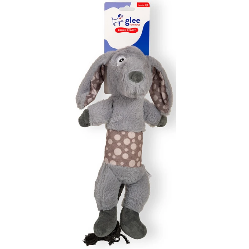 Παιχνίδι Σκύλου Glee Bunny Spotty Rope Tail Squeaky 15x40cm Σκύλοι