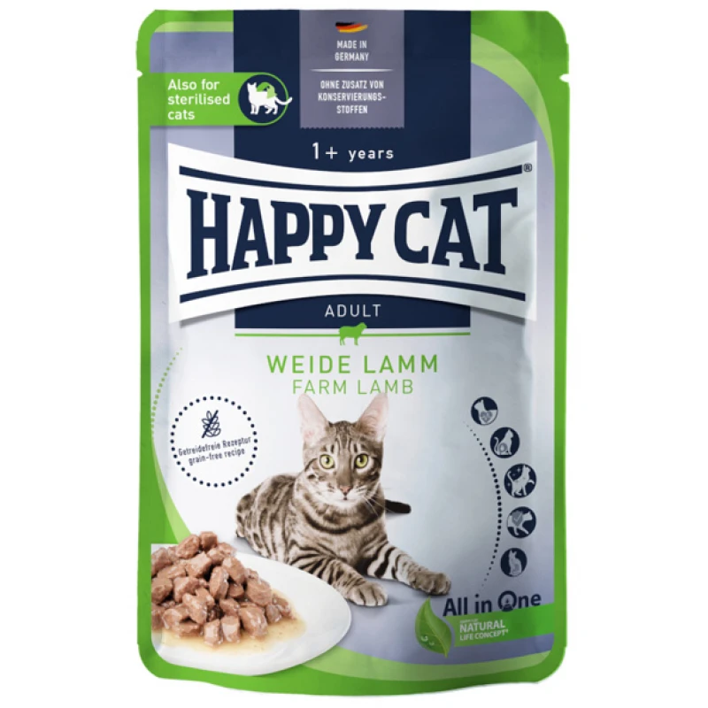 Υγρή Τροφή Γάτας Happy Cat Αρνί σε Σάλτσα 85gr Γάτες