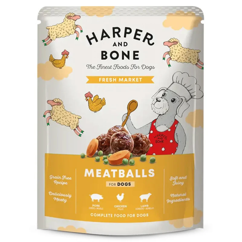 Υγρή Τροφή Σκύλου Harper & Bone Meatballs Fresh Market 300gr Σκύλοι