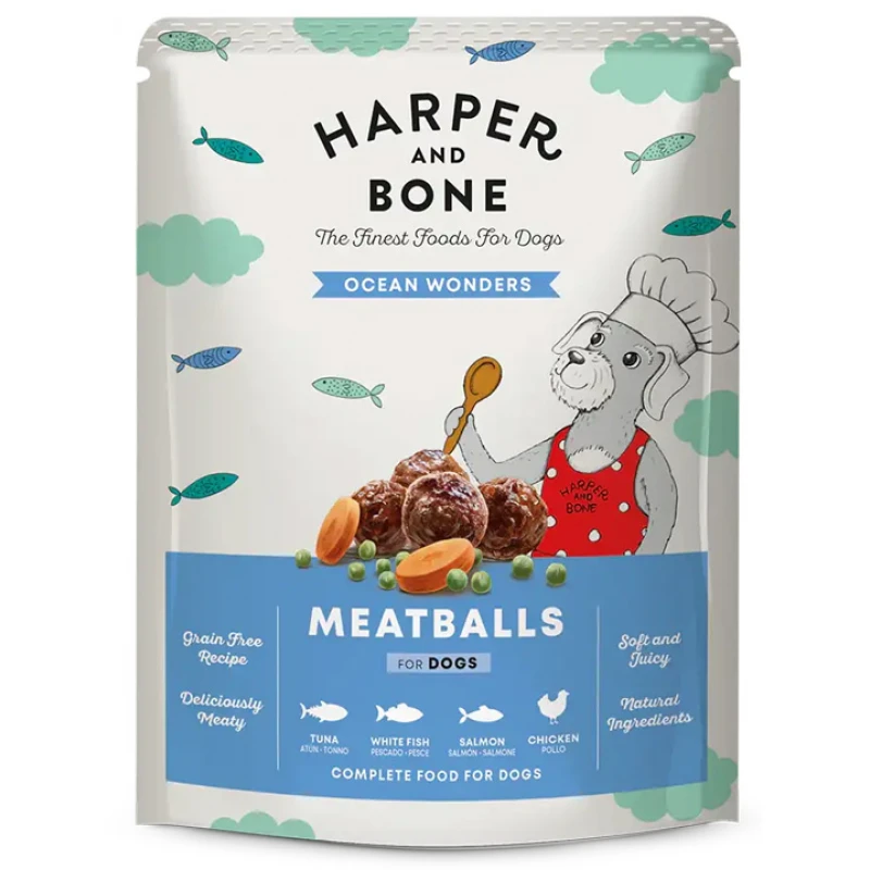 Υγρή Τροφή Σκύλου Harper & Bone Meatballs Ocean Wonders 300gr Σκύλοι