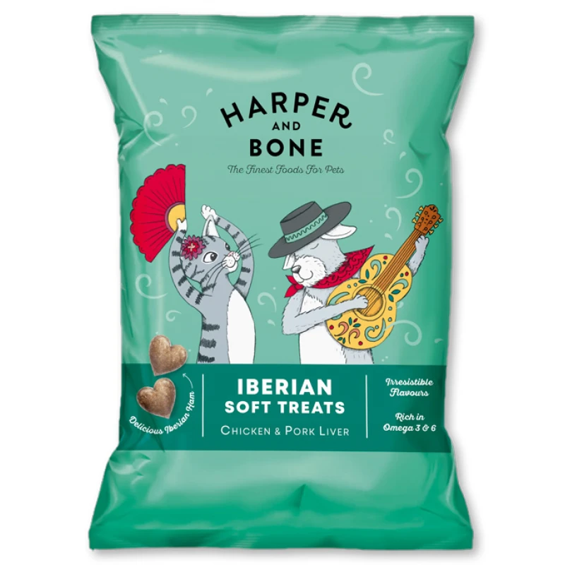 Λιχουδιές Σκύλου Και Γάτας Harper & Bone Iberian Soft Treats Chicken & Pork 90g Σκύλοι