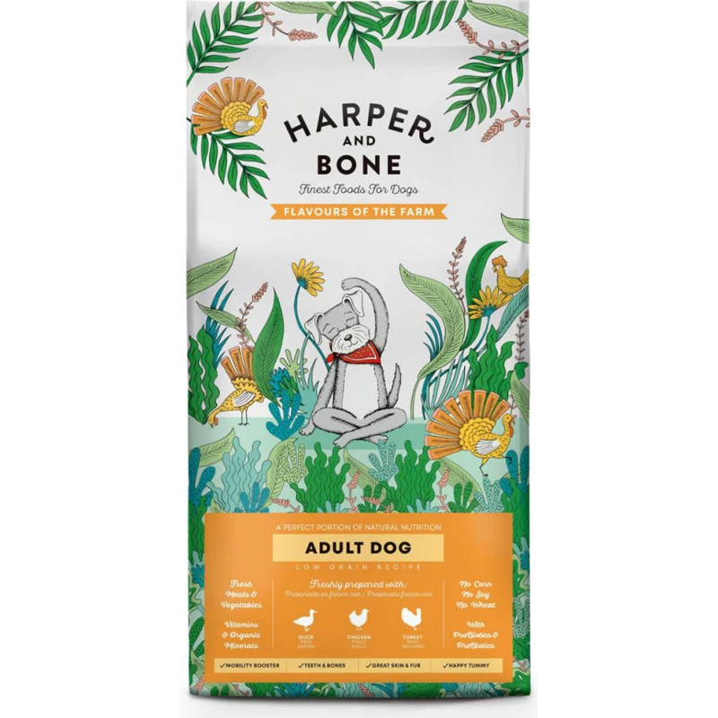 Ξηρά Τροφή Σκύλου Harper & Bone Adult Medium Large Flavours Farm 12kg Σκύλοι