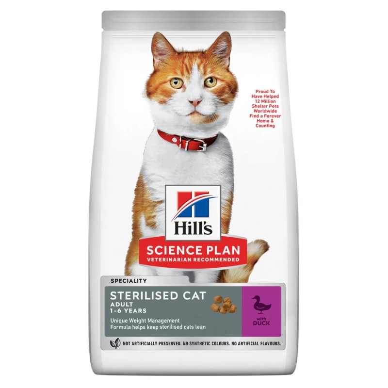 Hill's Science Plan Adult Sterilised Για Γάτες με Πάπια 1,5kg Γάτες