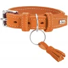 Περιλαίμιο Δερμάτινο Σκύλου Hunter Collar Cannes 60 M-L (3,5 x 44 - 52 cm) Πορτοκαλί Σκύλοι