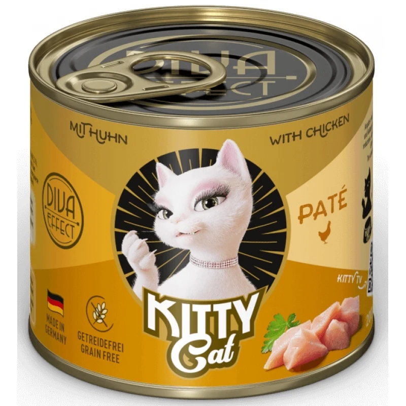 Υγρή Τροφή, Κονσέρβα Γάτας Kitty Cat Chicken 200gr Pate Γάτες