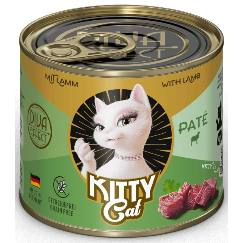 Υγρή Τροφή, Κονσέρβα Γάτας Kitty Cat Lamb 200gr Pate Γάτες