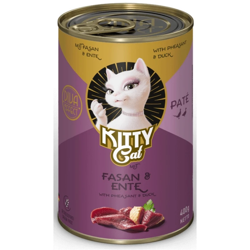 Υγρή Τροφή, Κονσέρβα Γάτας Kitty Cat Pheasant & Duck 400gr Pate Γάτες