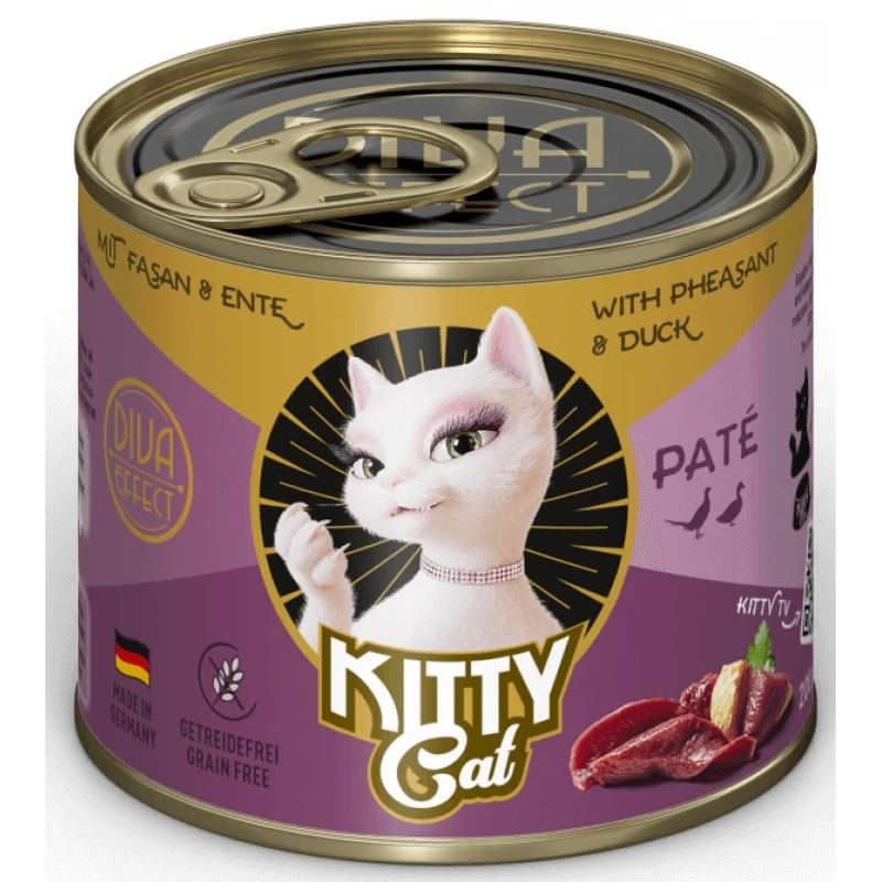 Υγρή Τροφή, Κονσέρβα Γάτας Kitty Cat Pheasant & Duck 200gr Pate Γάτες