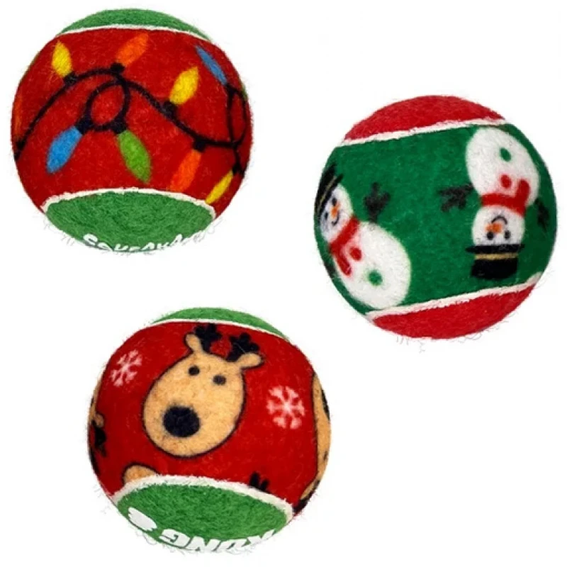 Χριστουγεννιάτικο Παιχνίδι Kong Holiday SqueakAir Balls Medium 6τμχ Σκύλοι