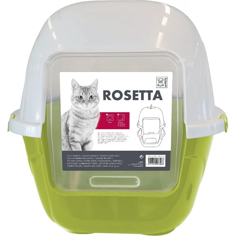 Κλειστή Τουαλέτα Γάτας M-pets Rosetta Medium 50x42x44cm Λαχανί Γάτες