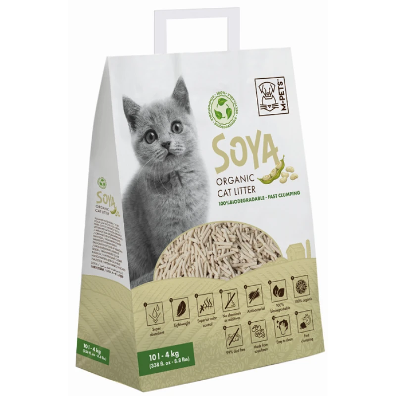 Οικολογική Άμμος M-pets Soya Organic 10lt (4kg) Γάτες