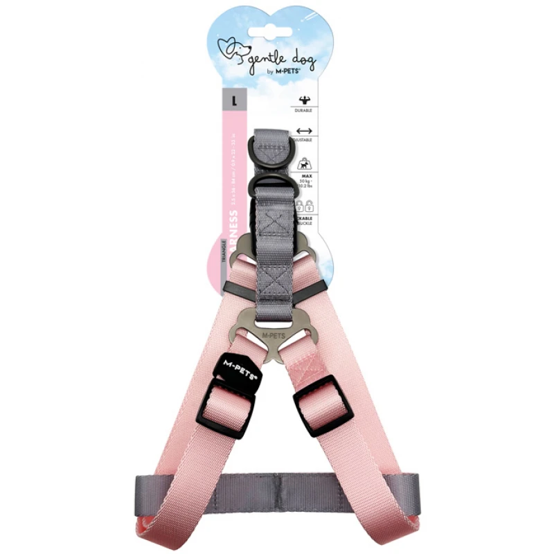 Σαμαράκι M-Pets Gentle Dog Triangle Harness Large 2,5x56-84cm Ροζ Σκύλοι