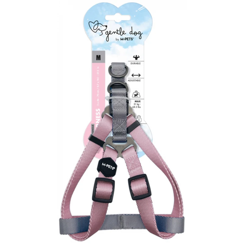 Σαμαράκι M-Pets Gentle Dog Triangle Harness Medium 2x46-70cm Ροζ Σκύλοι