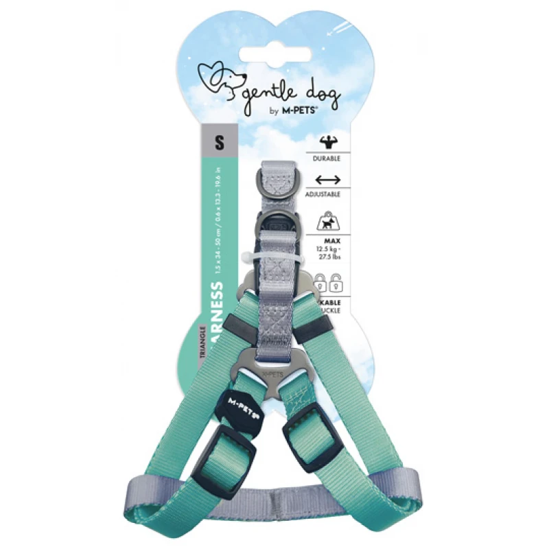 Σαμαράκι M-Pets Gentle Dog Triangle Harness Small 1,5x34-50cm Πράσινο Σκύλοι