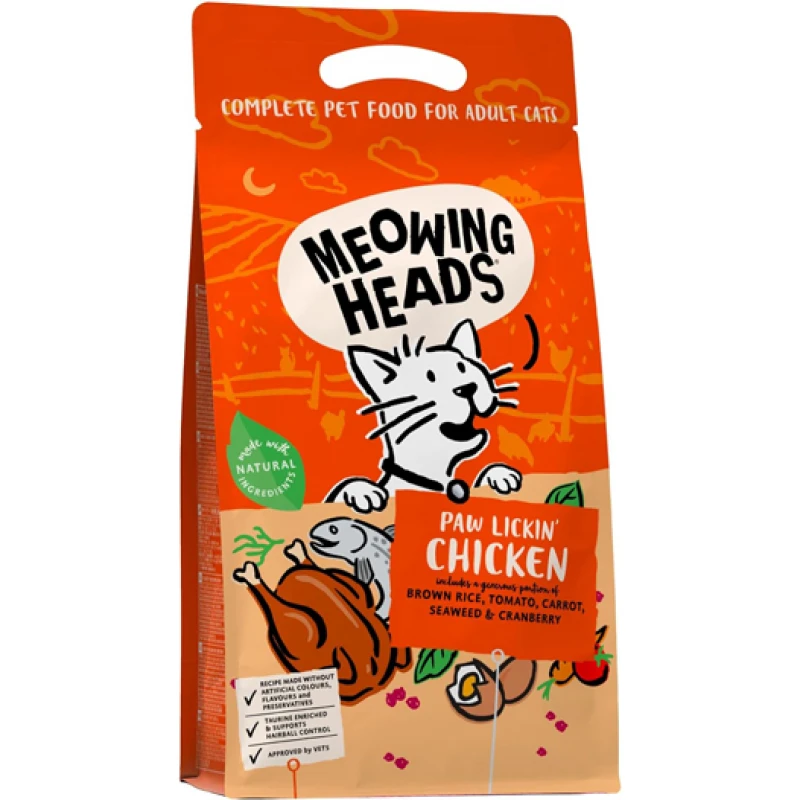 Ξηρά Τροφή Γάτας Meowing Heads Paw Lickin Chicken 4kg ΓΑΤΕΣ