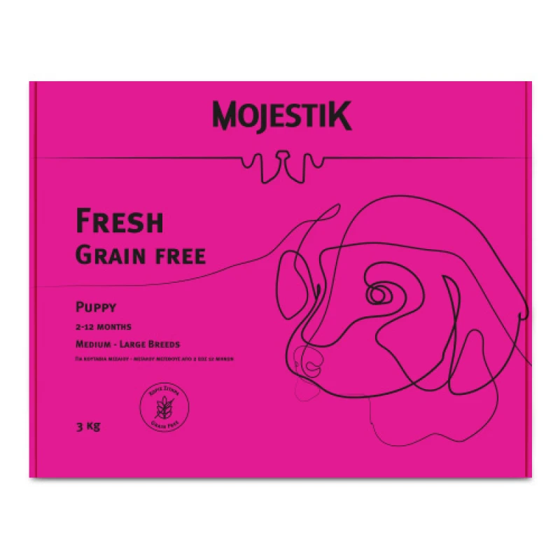 Ξηρά Τροφή Σκύλου Mojestik Fresh Grain Free Puppy 3kg με Κοτόπουλο Σκύλοι