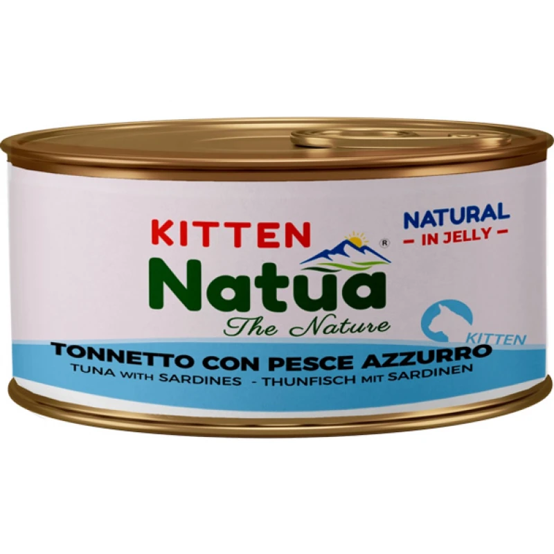 Υγρή Τροφή Γάτας Natua Kitten Τόνος με Σαρδέλα σε Ζελέ 85gr Γάτες