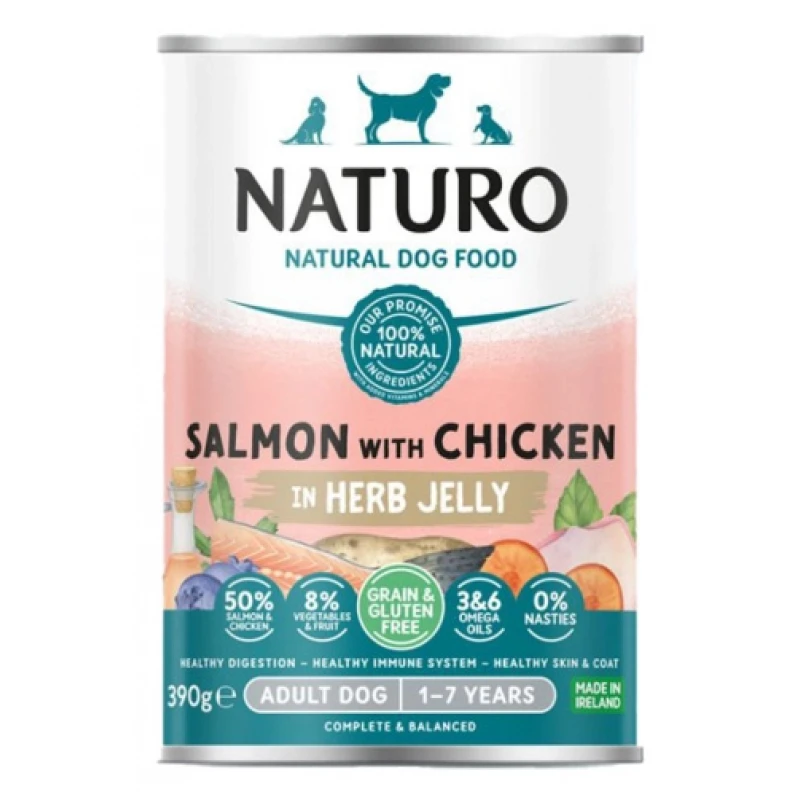 Κονσέρβα Σκύλου Naturo Dog Adult Grain Free Σολομός, Κοτόπουλο, Φρούτα και Λαχανικά 390gr ΣΚΥΛΟΙ