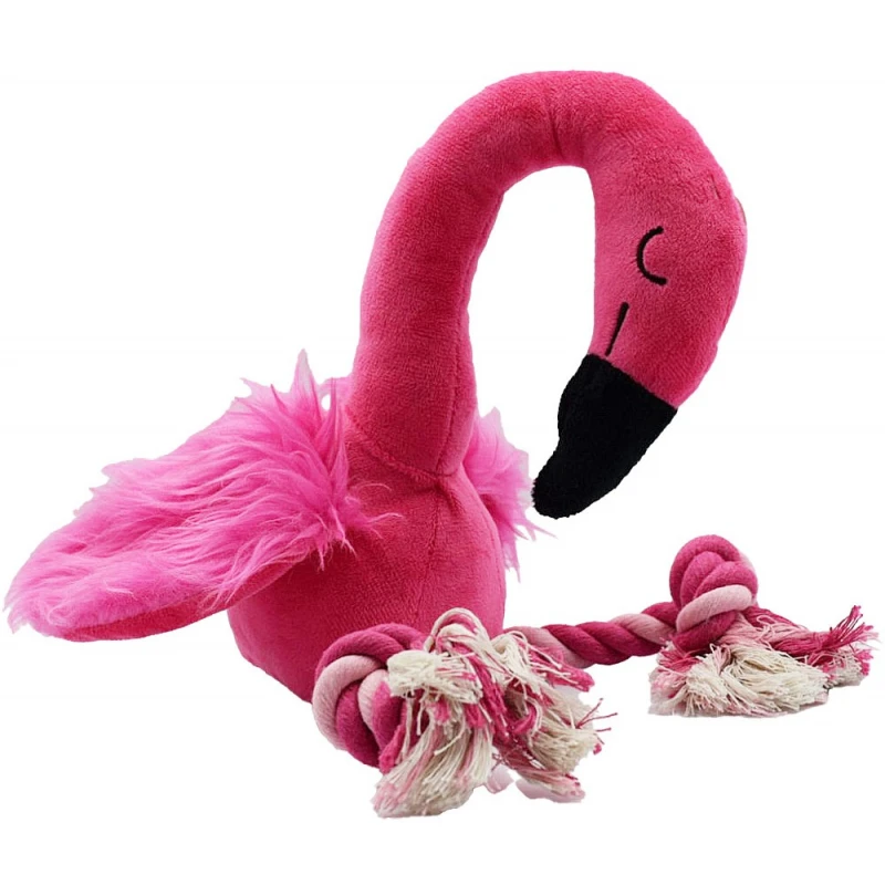 Παιχνίδι Σκύλου Flamingo με Κόμπους Σχοινιού 32cm Ροζ Σκύλοι