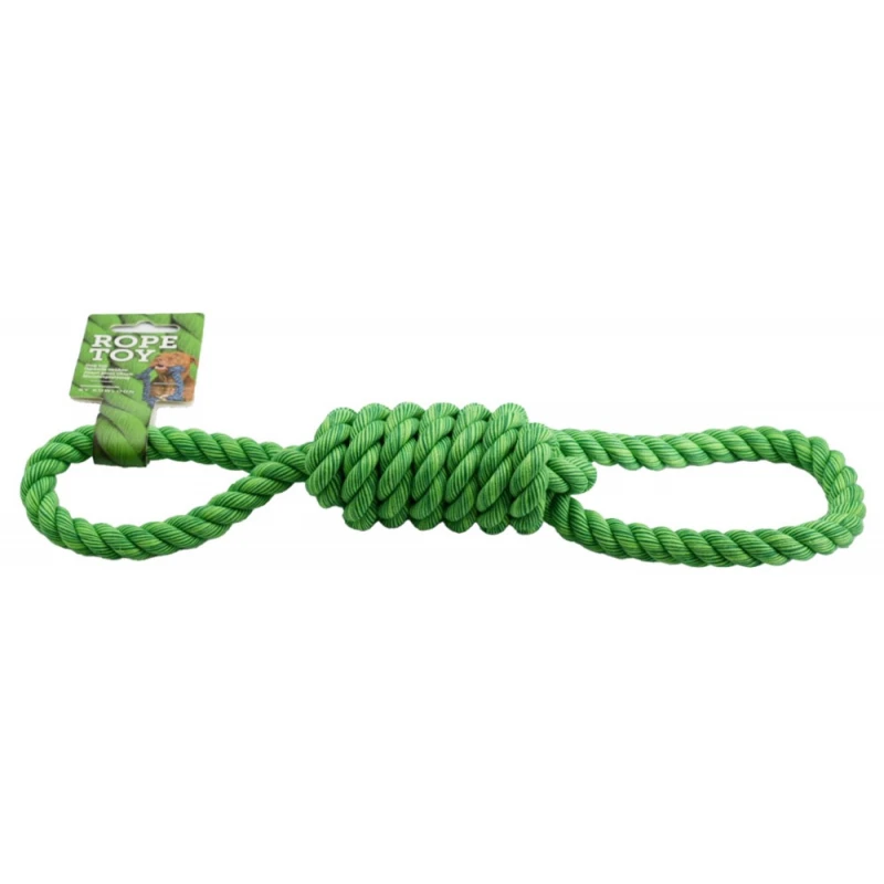 Παιχνίδι Σκύλου Κόμπος Rope Toy 2 Handles Πράσινο 37cm Σκύλοι